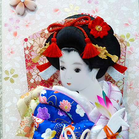 壁掛け飾り台 10号ゆいな羽子板セット/人形の松川