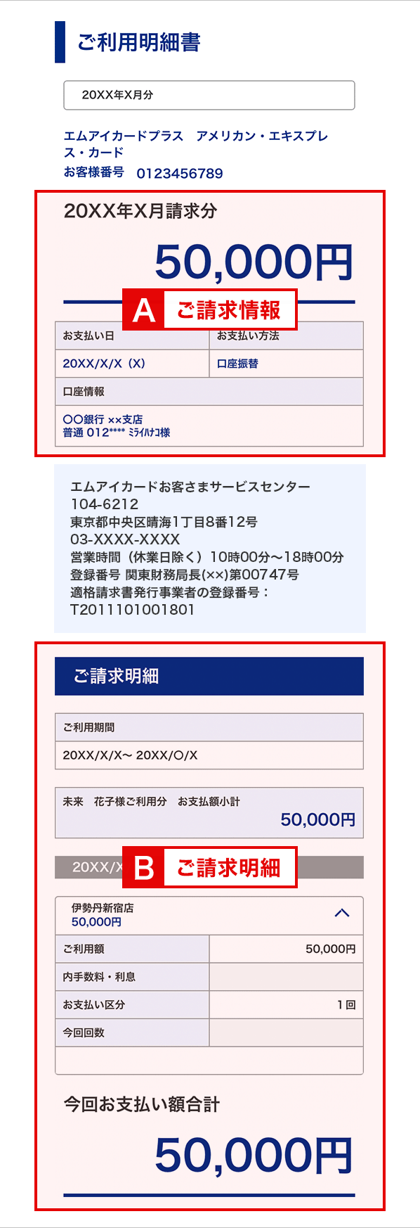 ご利用明細」の見方 | 百貨店のクレジットカードなら三越伊勢丹