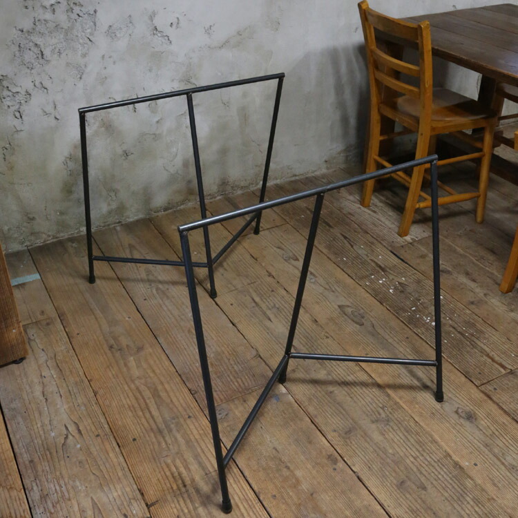 鉄脚】アイアンテーブル脚 三脚ソーホース／2個セット （黒皮鉄