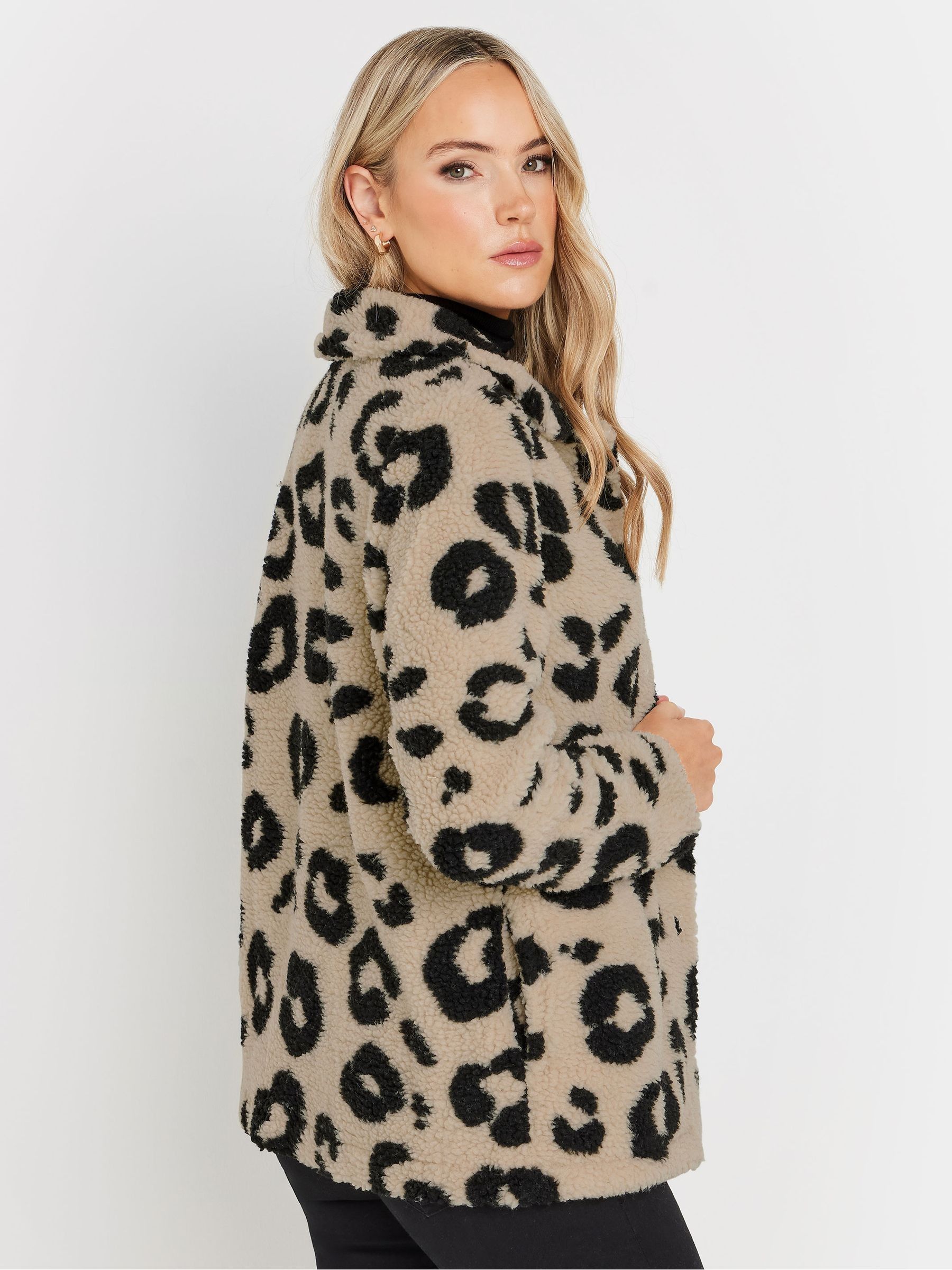 Buy Long Tall Sally Natural Leopard Print Borg Teddy Fleece Jacket