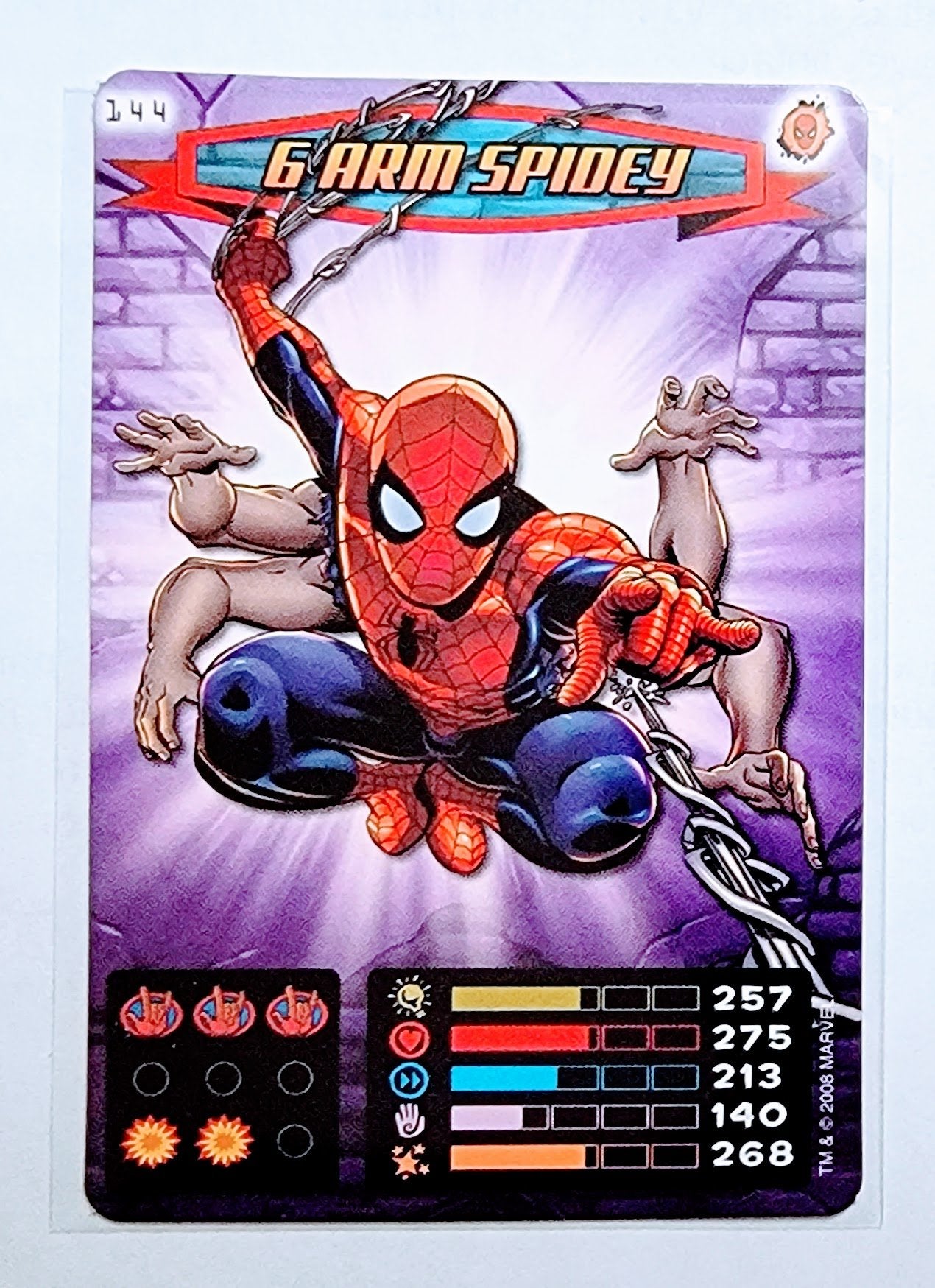 2008 Spiderman Heroes and Villains 6 Arm Spidey #144 Marvel Card