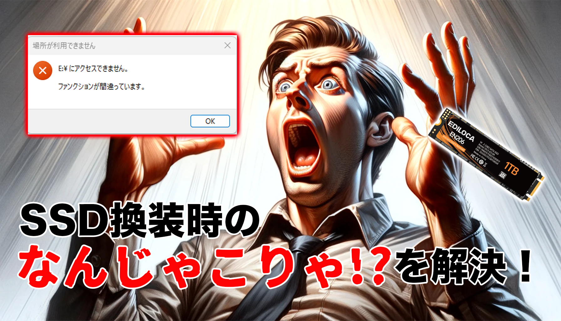 初期化できないだと!? M2 SSDで「ファンクションが間違っています」と