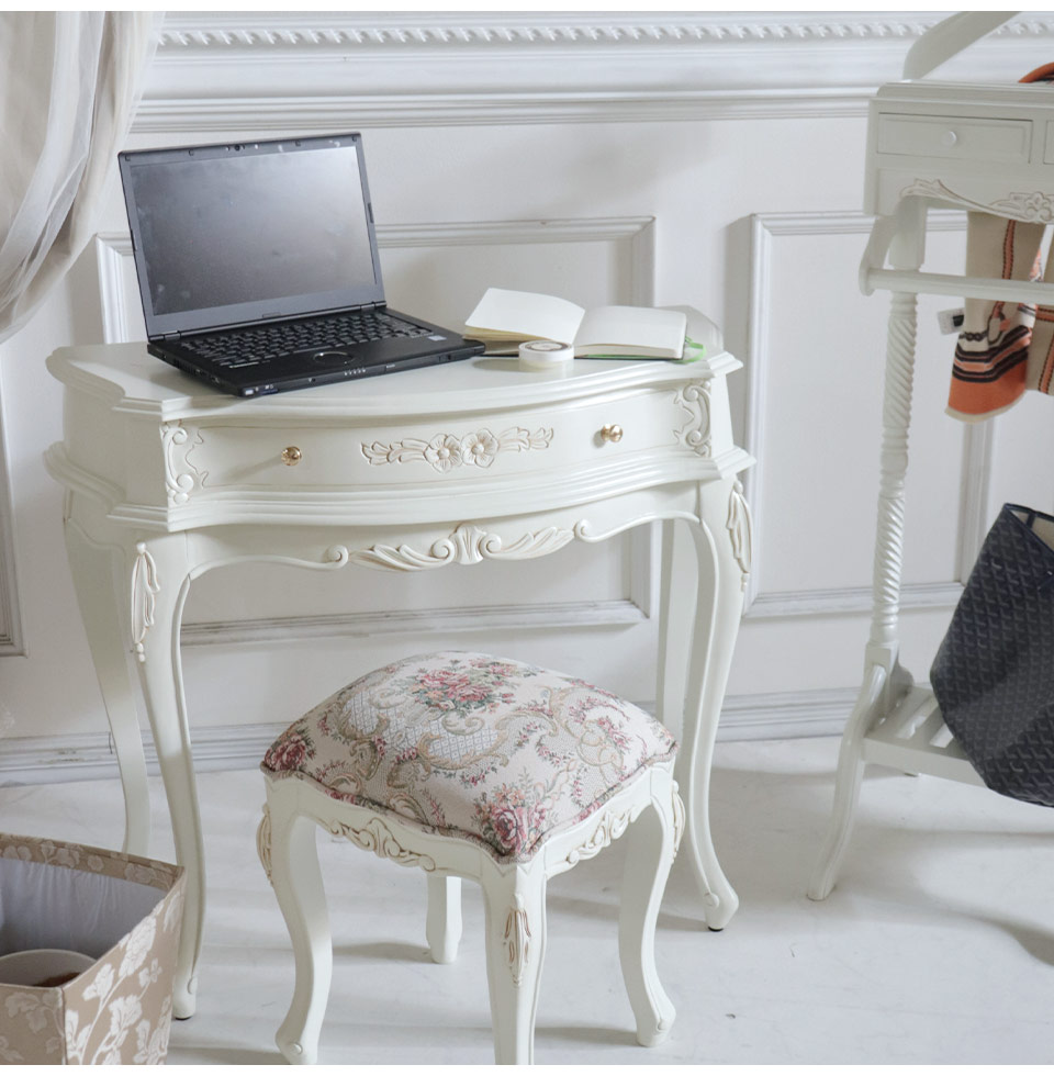 ドレッサーデスク スツール付き ホワイト パルマエミリア｜おしゃれ