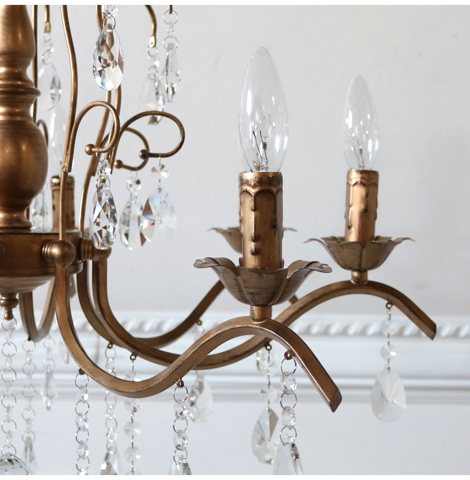 クリスタルガラス シャンデリア FIONA フィオナ 8灯 ゴールド