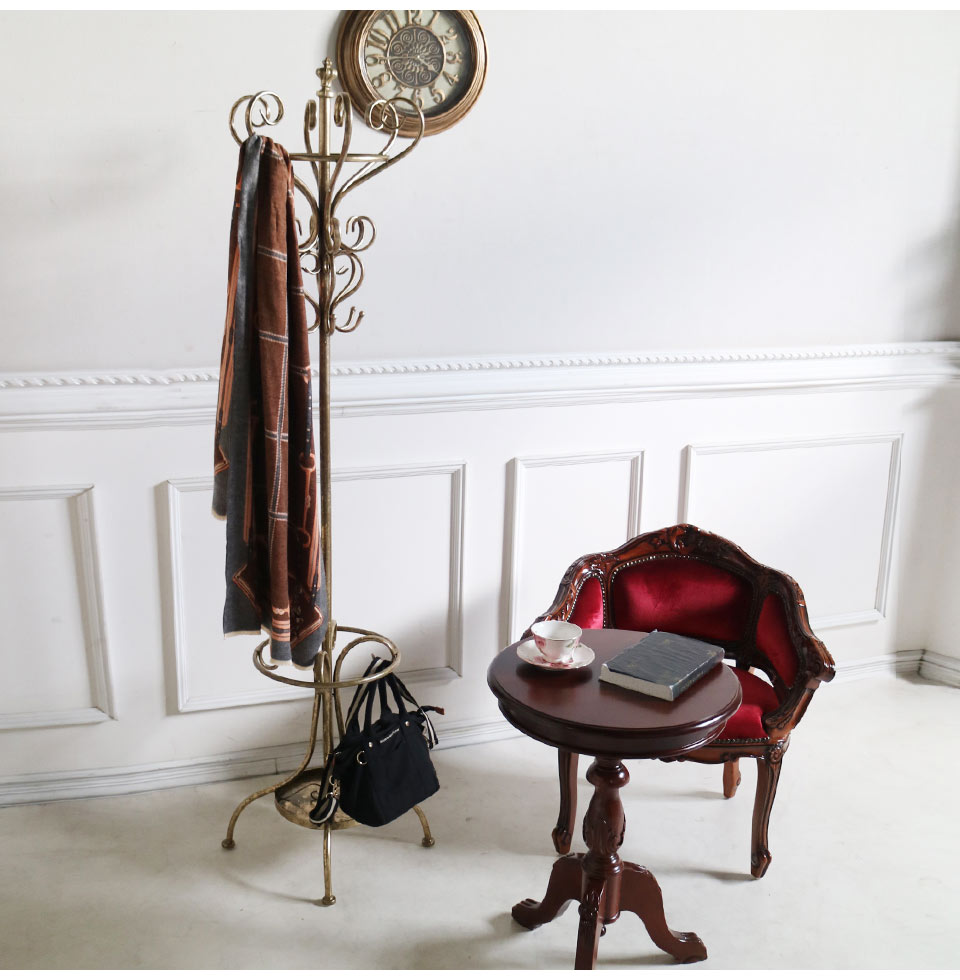 アンティークゴールド コートハンガー ポールハンガー｜おしゃれ家具