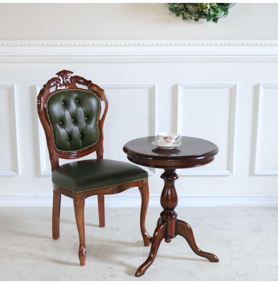 イタリア製 本革ダイニングチェア グリーン｜おしゃれインテリア 家具