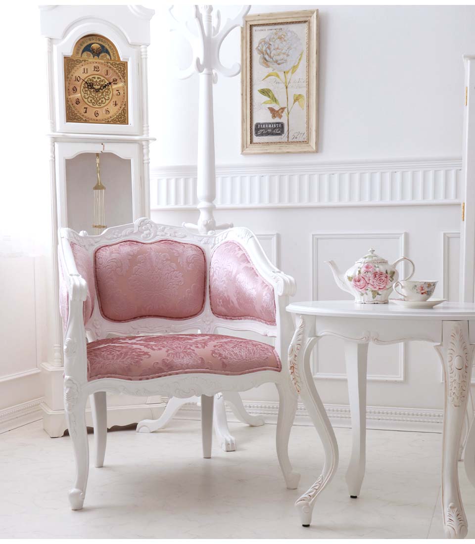 一人掛けソファ 1Pソファ 姫系 ロココ調 猫脚 輸入家具 おしゃれ