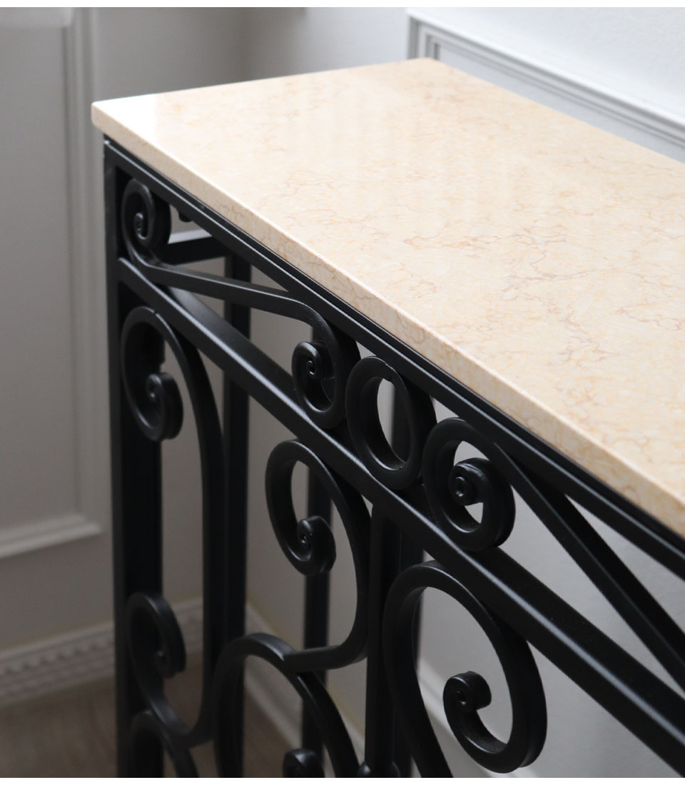 大理石使用 アイアンコンソール アンティーク調 おしゃれ 輸入家具