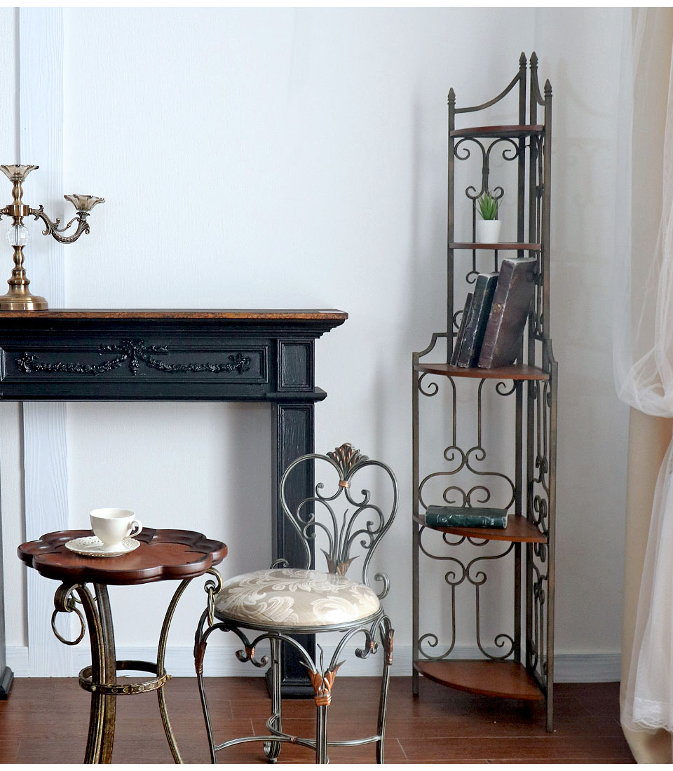 アイアン製 アンティーク調 コーナーラックシェルフ 5段｜Y-KAGU(輸入