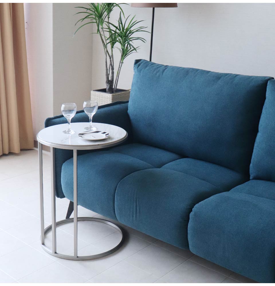 サイドテーブル ラウンド Φ45cm 大理石柄 HOBANG｜モダン家具