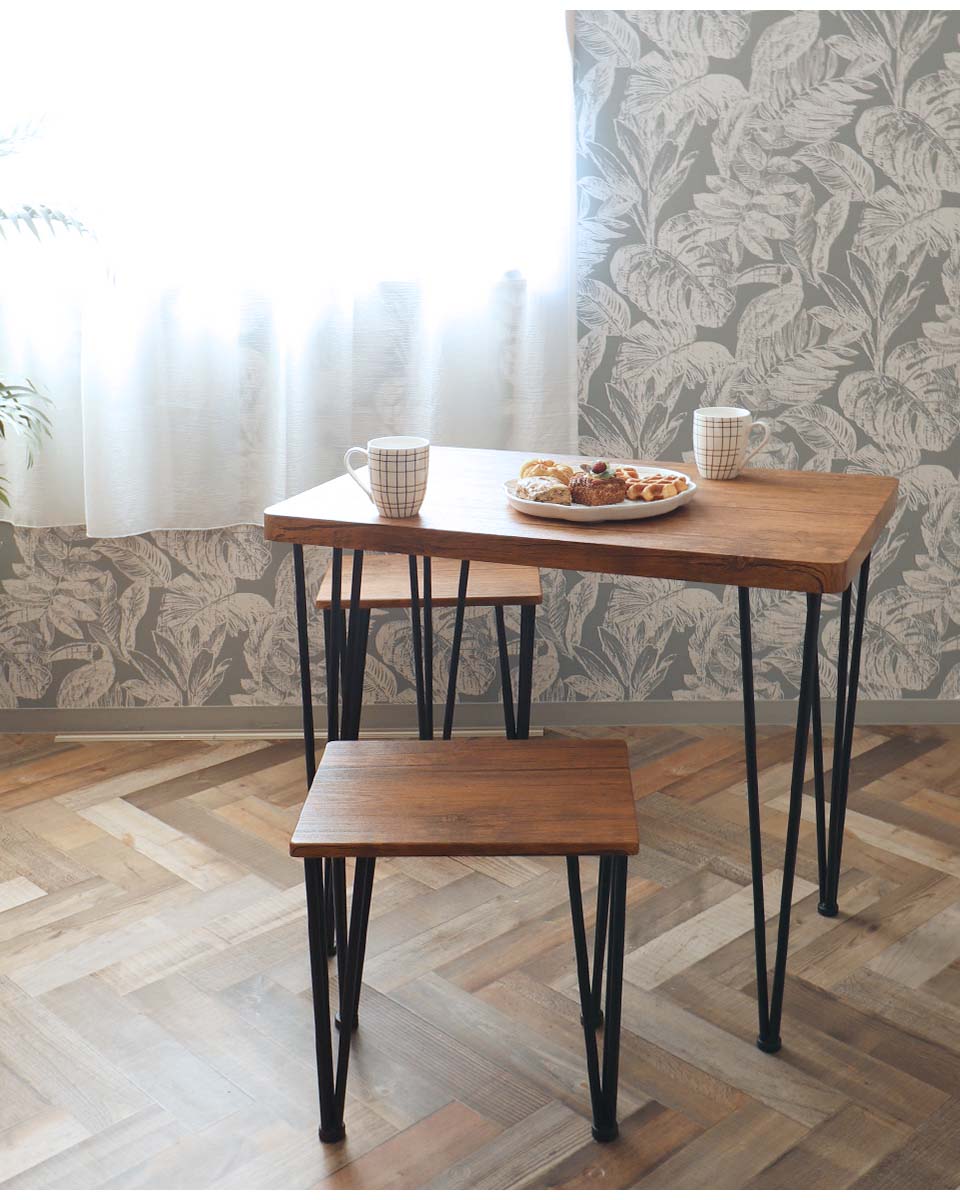 ダイニングテーブルセット 2人用 幅80cm おしゃれ ダークブラウン