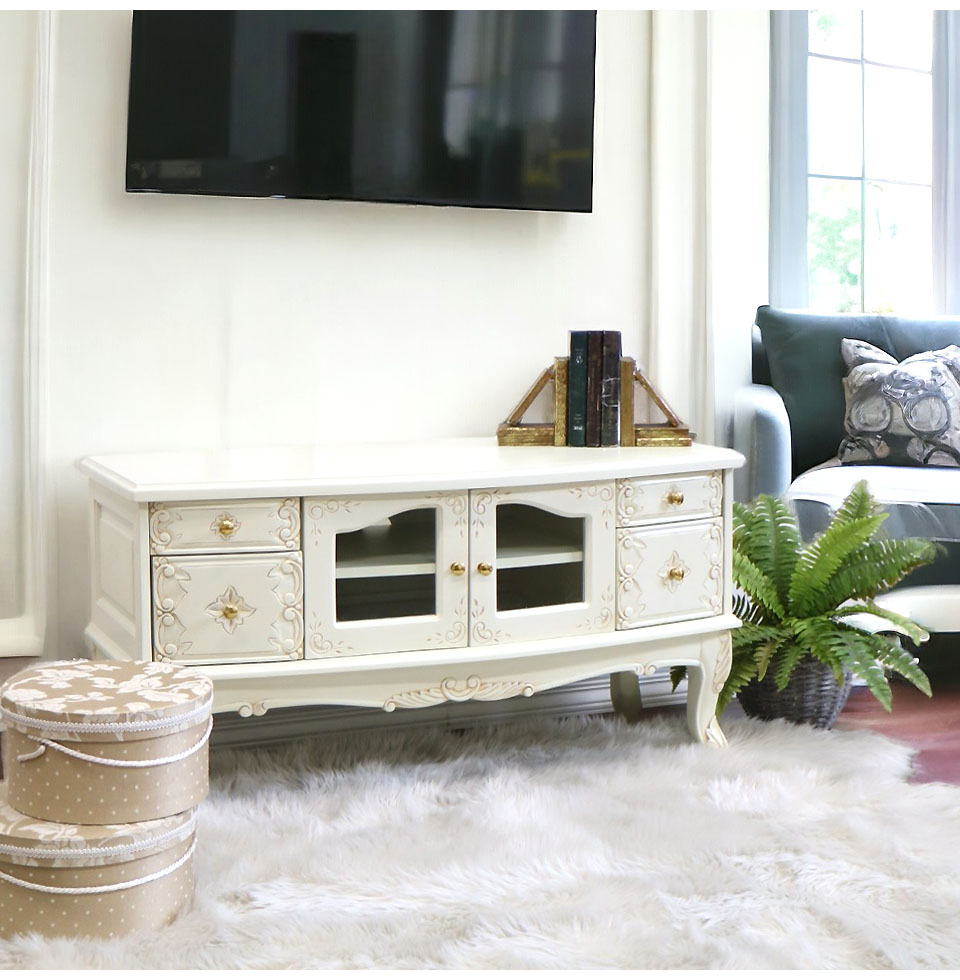 テレビボード 1050 アンティークホワイト｜白家具 ホワイト家具