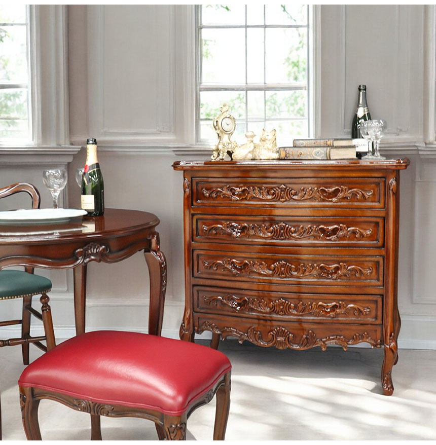 マリナカッシーリ アンティーク調 4段チェスト ｜Y-KAGU(輸入家具屋