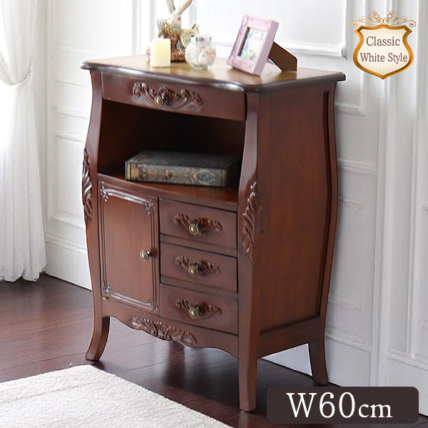 ヨーロピアンクラシック オープンキャビネット （ブラウン） 幅55cm｜Y