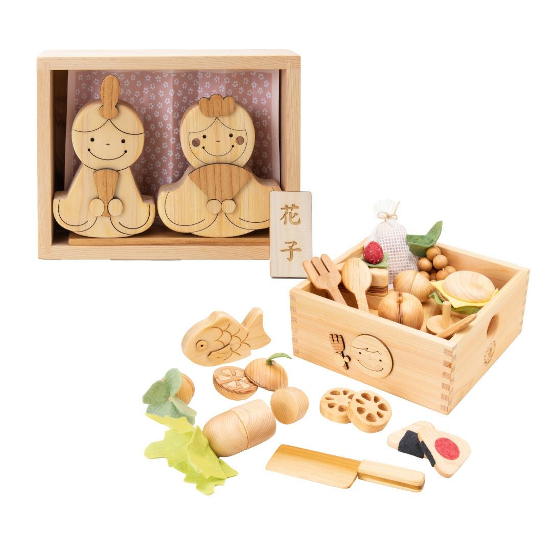 ひなまつりギフトセット 出産祝いに木のおもちゃ
