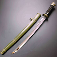 陸軍搭乗員軍刀 黒柄 軍緑木鞘 - 戦艦大和ショップ