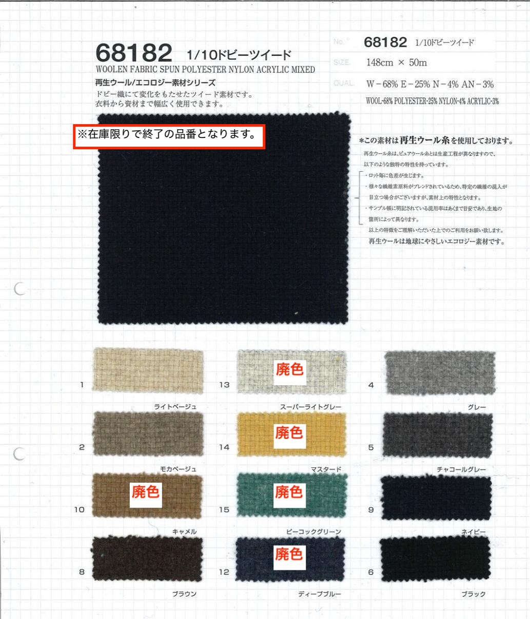 sz68182 1／10ドビーツィード | 【 生地問屋YAMATOMI 】大阪船場の