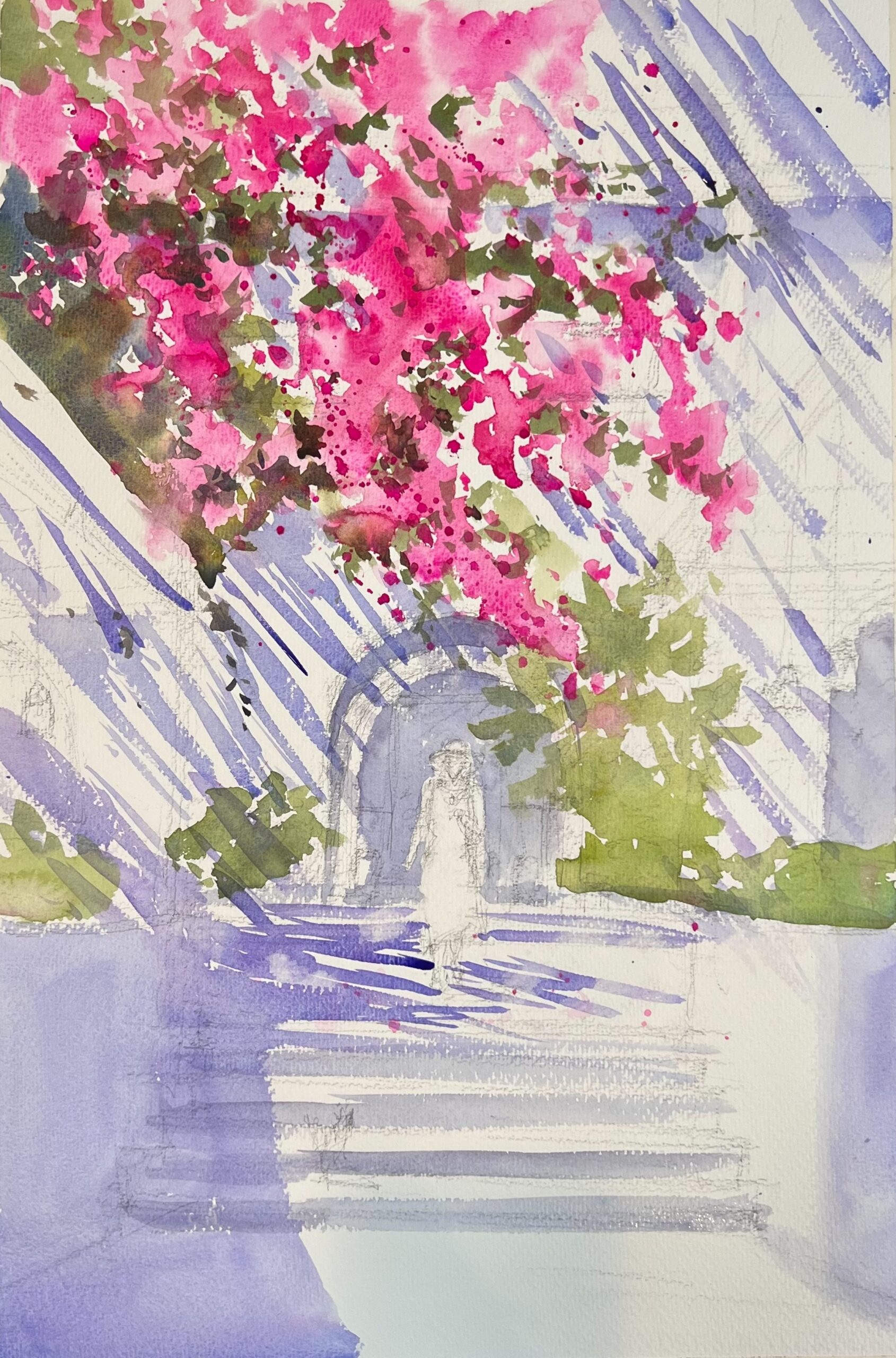 水彩画・花のある風景の描き方②』初心者にも分かりやすく解説