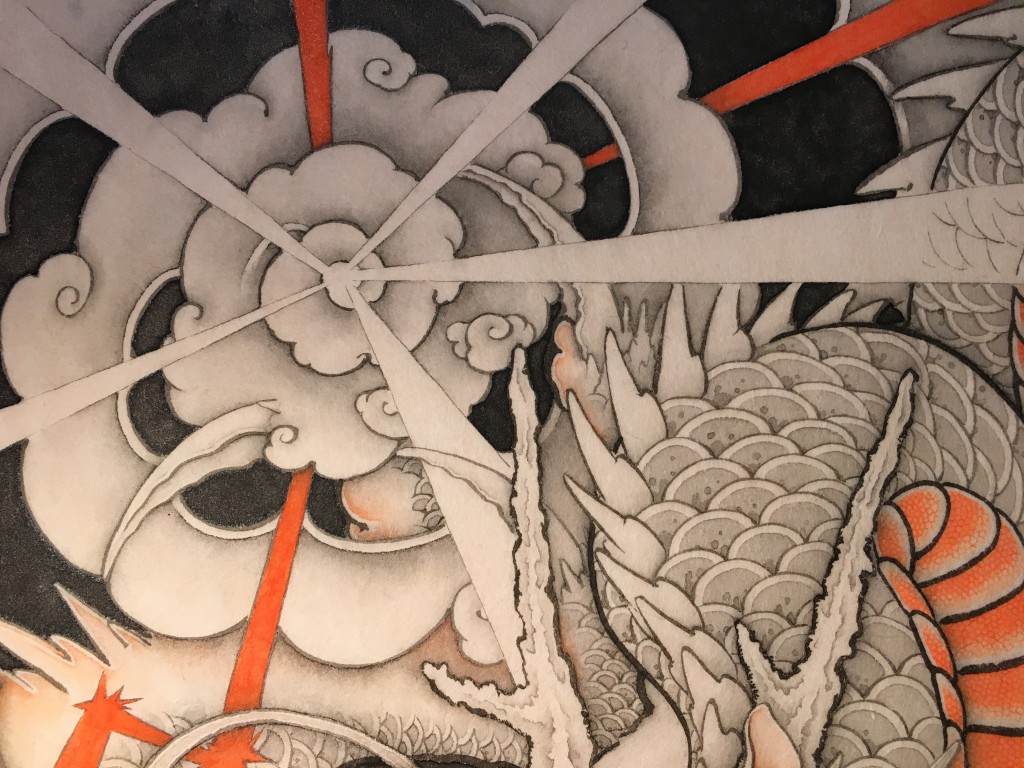 肉筆浮世絵『龍図 台風襲来』 | yakudo-kan