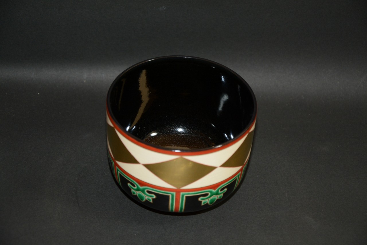 仁清写金菱之図茶碗 京焼 七代高橋道八造 550000円 ご注文は美術工芸