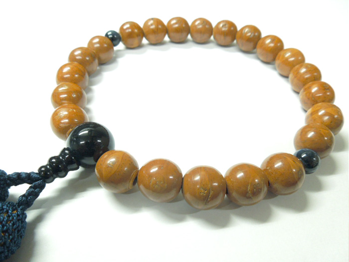 鳳眼菩提樹大玉片手数珠鉄紺二五房紺虎目石仕立 お数珠の安田念珠店へ