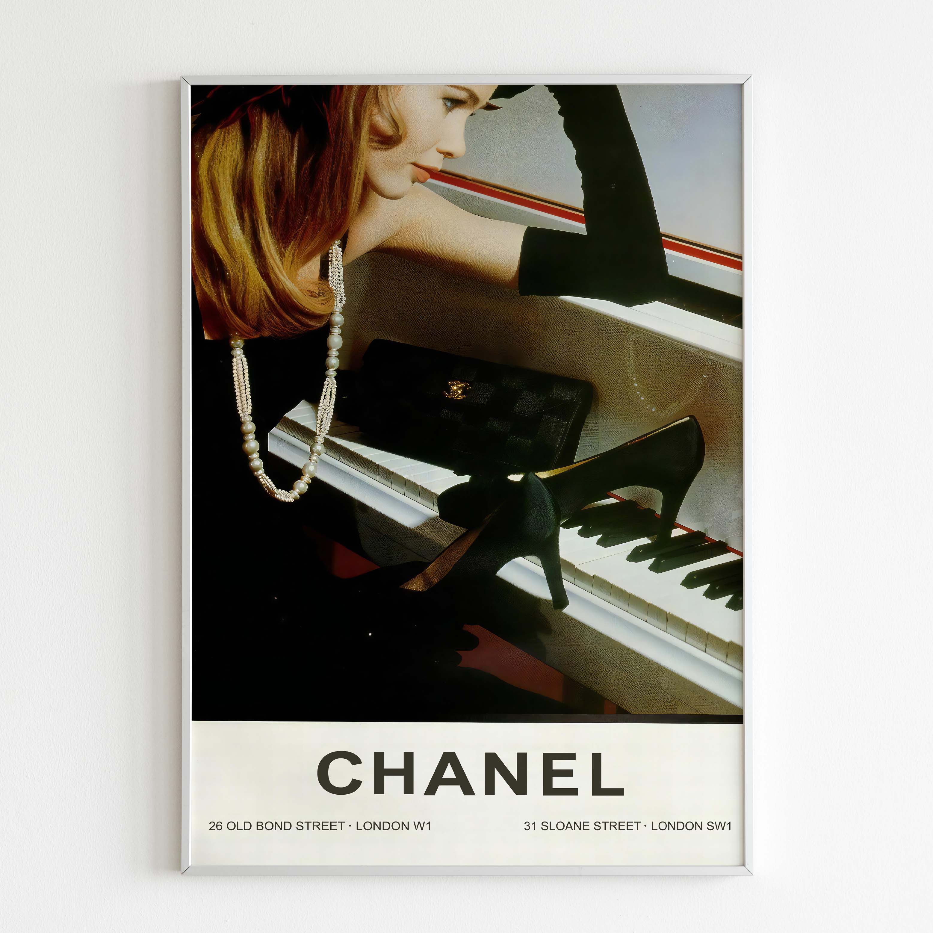 Chanel Advertising Poster, 90's Style Print, Ad Wall Art, Vintage