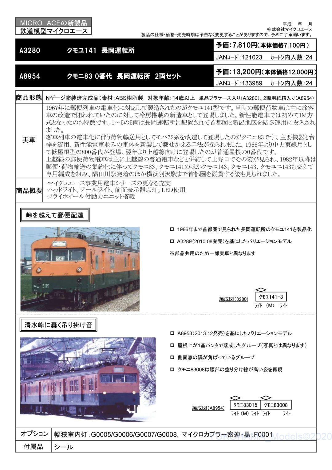 MA クモユ141 長岡運転所 品番: A3280 #マイクロエース #MICROACE