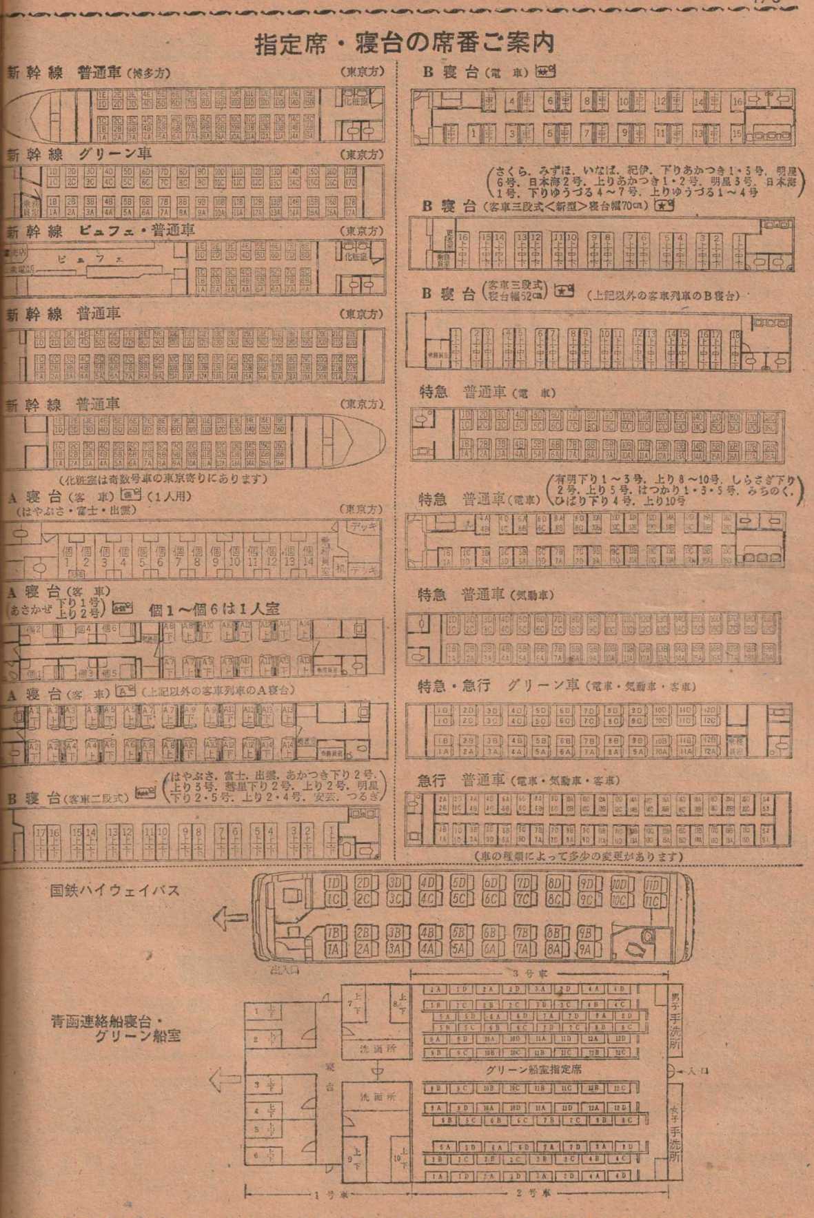 列車の編成ご案内1977 〜北海道〜 &席番ご案内 | よんかくよもやま話
