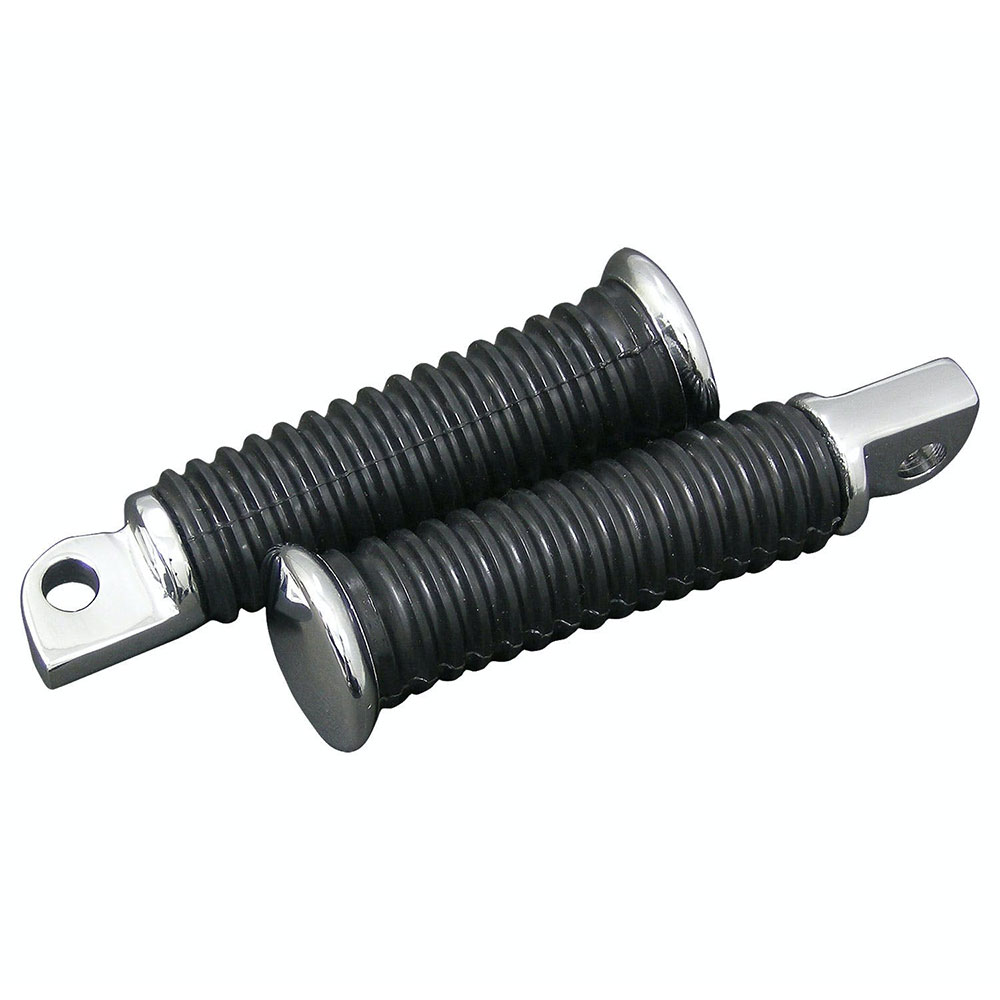 ネオファクトリー□OEMタイプ クロームエンドラバーフットペグ