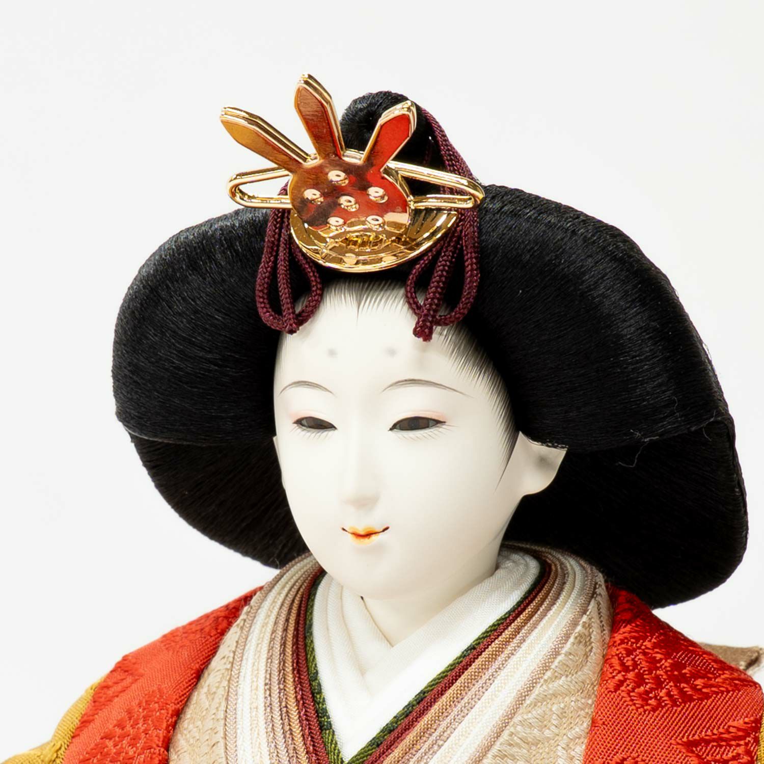 k-⑫九谷焼 ひな人形 3号 親王飾り 菊仙作 青海波 九谷焼 3号雛人形 花