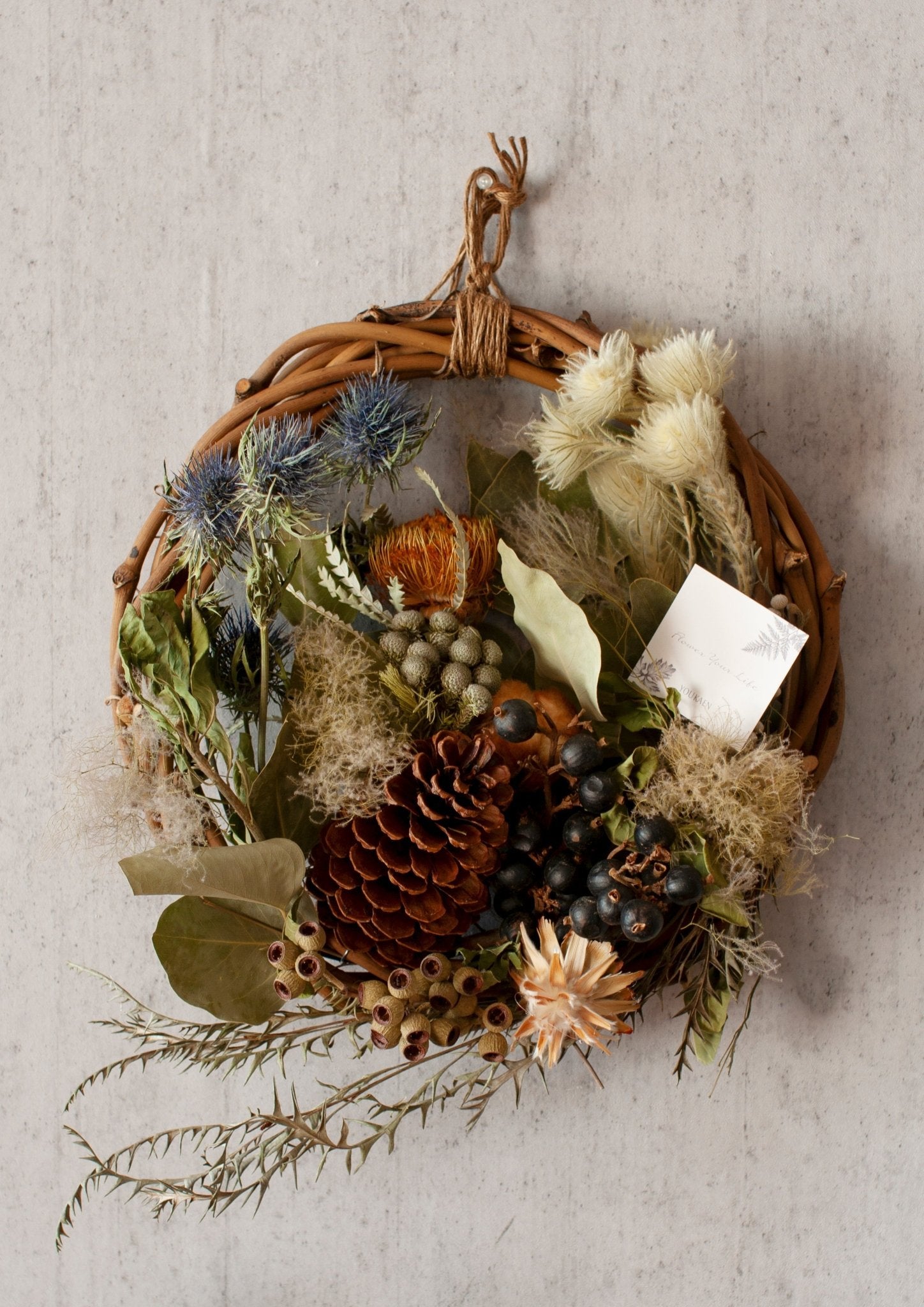 クリスマスドライリース「bluege cone」L 直径30cm 【Xmas2022