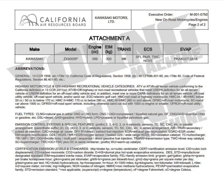 カワサキ「ZX400SP」の登録を確認！ 399ccの4気筒「ニンジャZX-4R」で