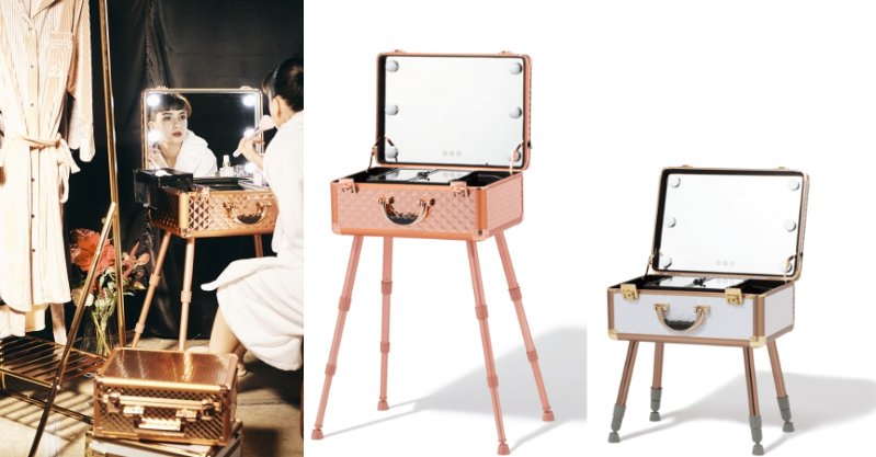 フランフランの「女優ミラー付きトランク風メイクボックス」がかわい