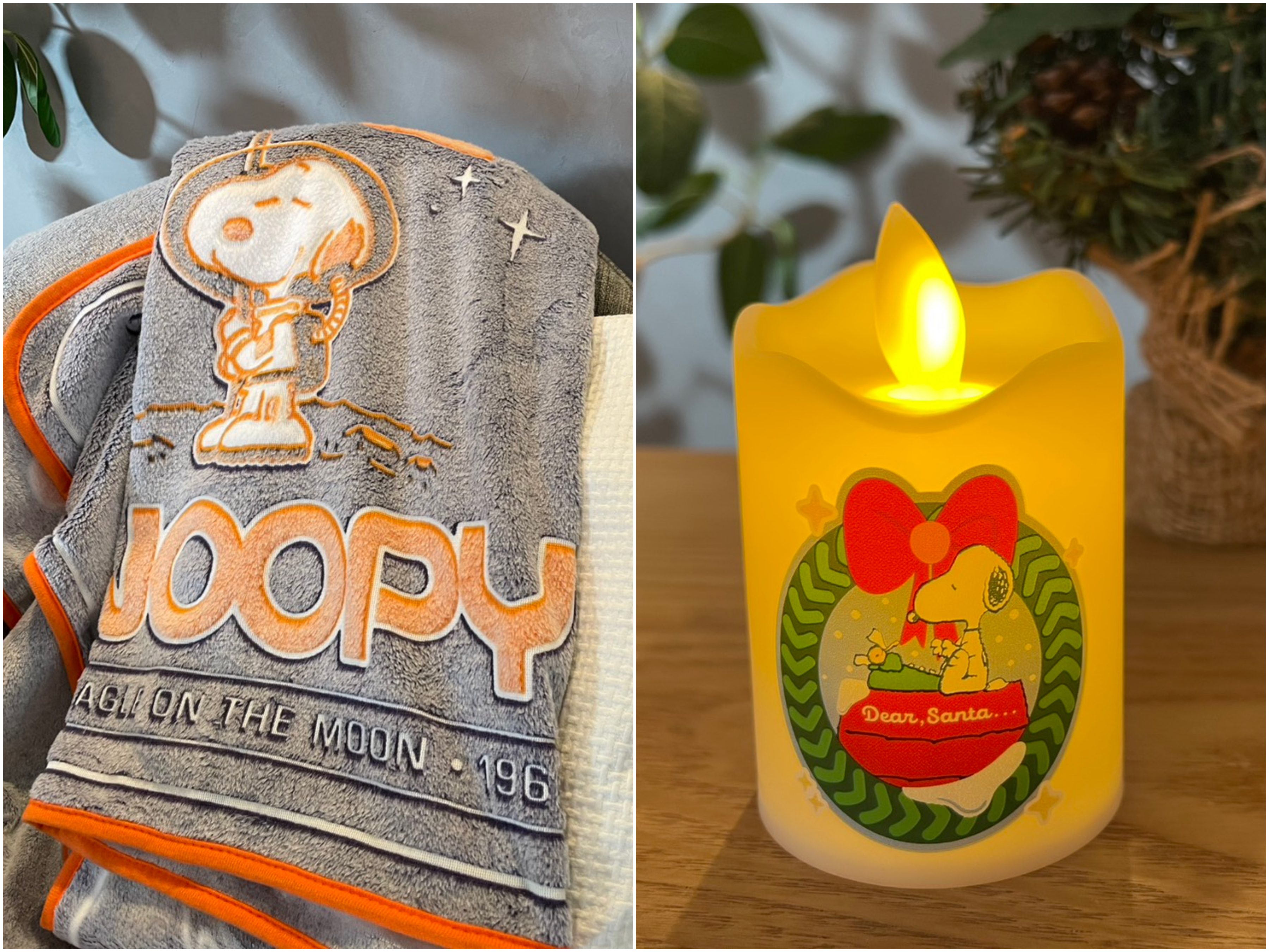 スヌーピーとほっこりぬくぬく…♡クリスマスムードなキャンドルライト