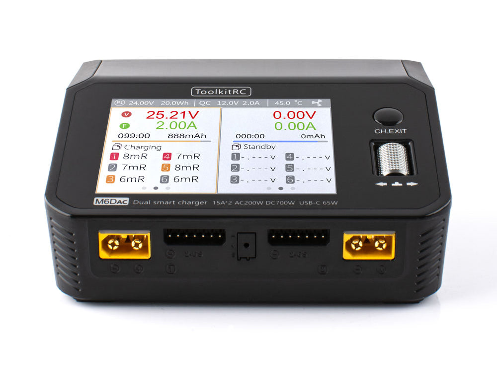 ToolkitRC M6DAC 700W 15A PD65W 急速充電デュアルチャネルリチウム