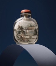 王習三作水晶內畫書院圖鼻煙壺-宇珍國際藝術| Yu Jen Taipei德馨書屋