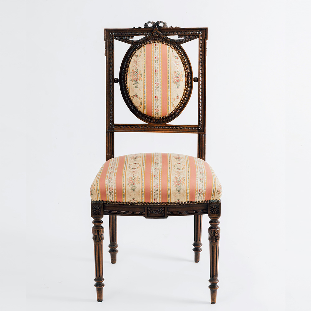 ナポレオン三世 ルイ16世様式 リボン彫刻サロンチェア | -YUMEORI-夢織