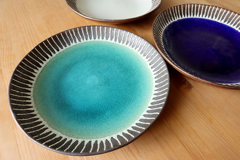 やちむん 七寸皿 三彩 勝窯 | ゆいまーる沖縄 ＜Online＞