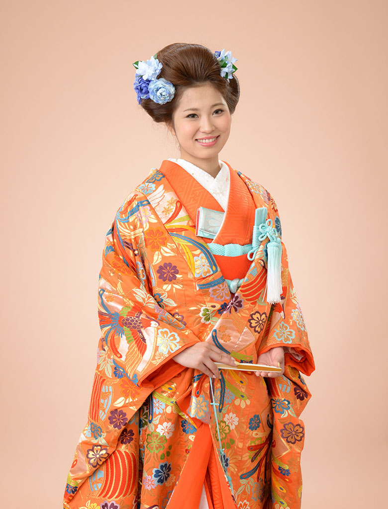 上品ごきげんオレンジ打掛 | おしゃれ和装ならユイマリー