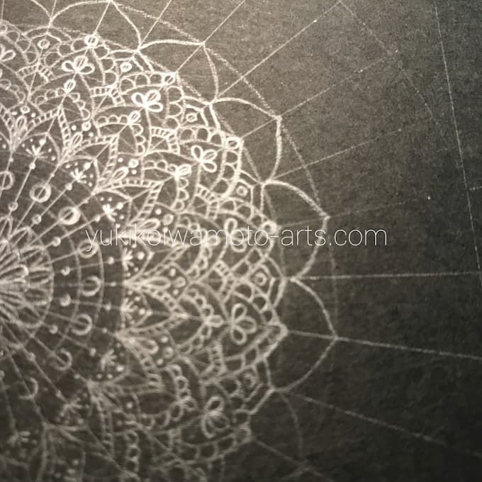 細密ペン画曼荼羅アート「感謝」の作画工程 | 幸運を呼ぶ曼荼羅アート教室