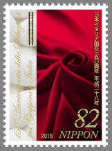 日本イタリア国交150周年 郵便切手のデータ