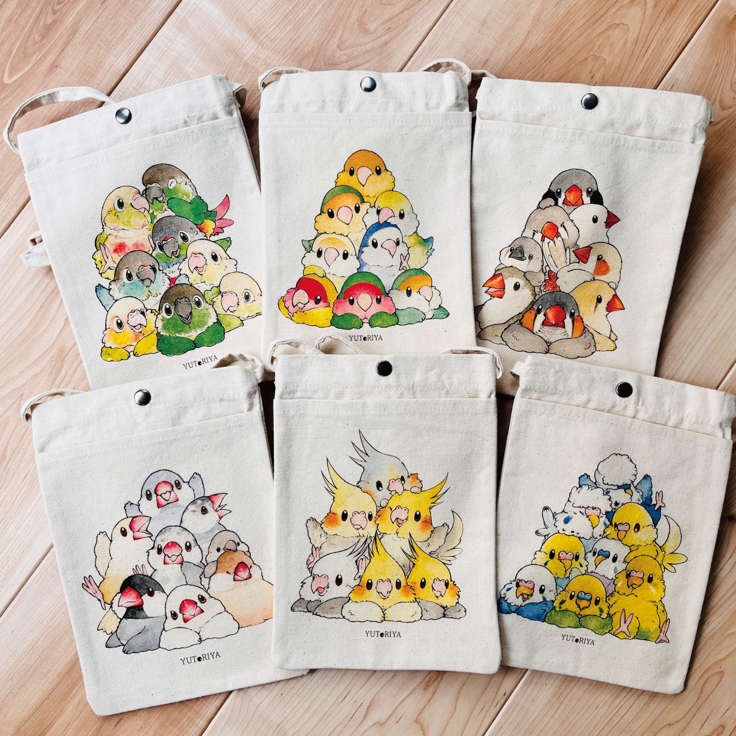 メッシュ巾着| オーガニックコットン | オカメ| セキセイ | 文鳥