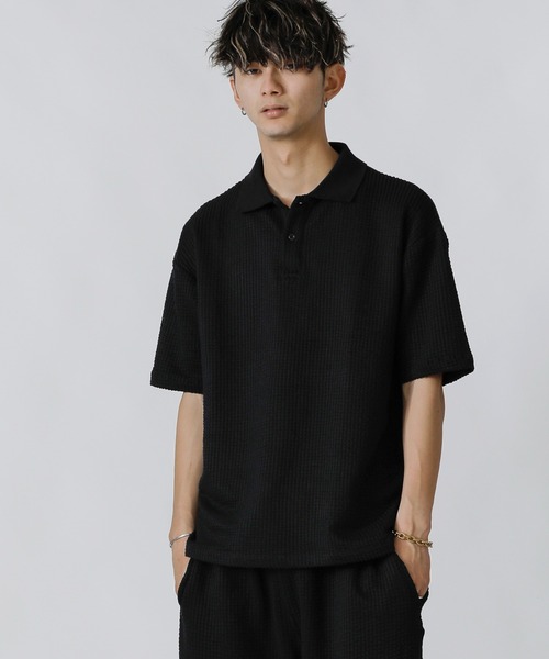 ADMIX/ATELIER SAB MEN ポロシャツ 「Lounge wear」ビッグワッフル