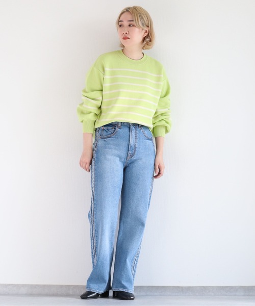 cepo（セポ） ニット セーター パネルボーダーコットンニット