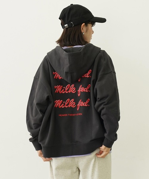 MILKFED.（ミルクフェド） パーカー EXTENDED ICING LOGO ZIP UP