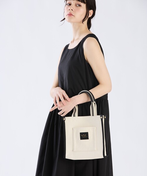 To b. by agnes トートバッグ ロゴ レザーネーム ミニ レディース