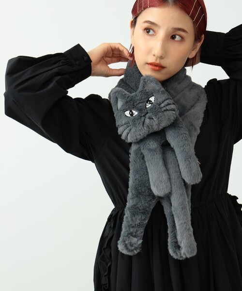 mmts（マミタス） マフラー ストール 猫ティペット レディース