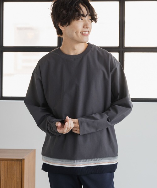 GLOBAL WORK（グローバルワーク） tシャツ サラサラ快適DRYキリカエT