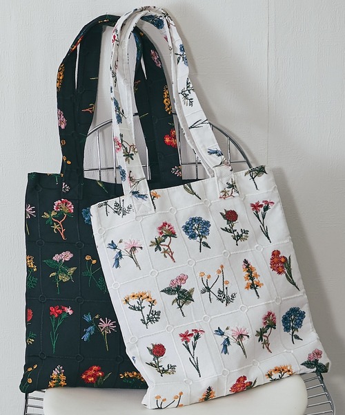 トートバッグ 花柄刺繍トートバッグ レディース メンズ : ZOZOTOWN