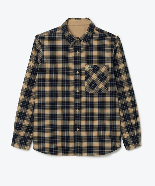 LACOSTE（ラコステ） シャツ 無地 チェック柄 リバーシブルフランネル